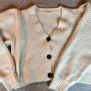 Boutique Cozy White Cardigan Sweater